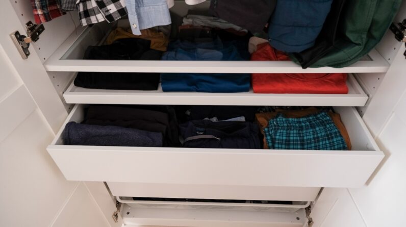 a closet full of clothes